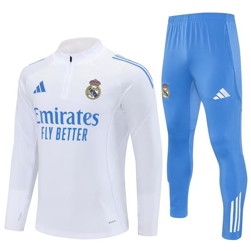 AAA Quality Real Madrid 25/26 Tracksuit - White/Blue